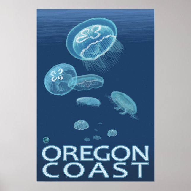 Oregon Kusten Jellyfish Poster (Framsidan)