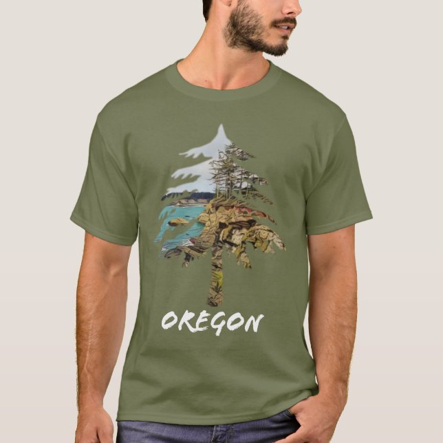 Oregon Kusten Mörk T Shirt (Framsida)