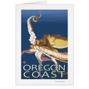 Oregon Kusten Octopus Hälsningskort