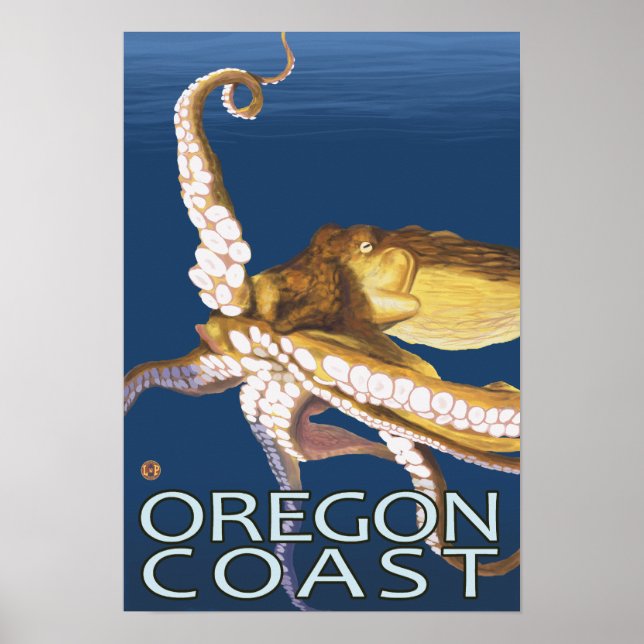 Oregon Kusten Octopus Poster (Framsidan)