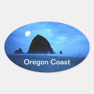 Oregon Kusten Ovalt Klistermärke