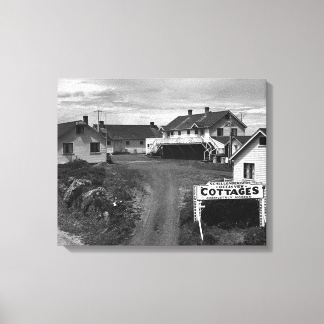Oregon Kusten Schellenbergers Ocean View Cottages Canvastryck (Framsida)