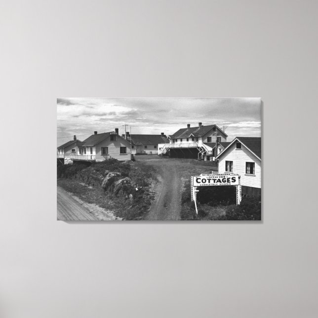 Oregon Kusten Schellenbergers Ocean View Cottages Canvastryck (Framsida)