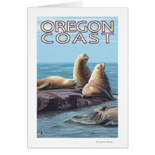 Oregon Kusten Sea Lejon Hälsningskort