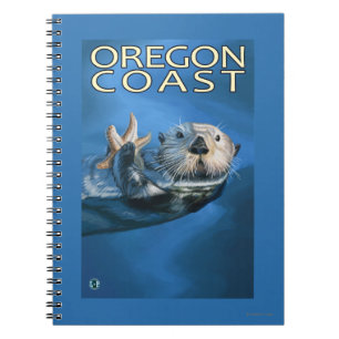 Oregon Kusten Sea Otter Anteckningsbok Med Spiral