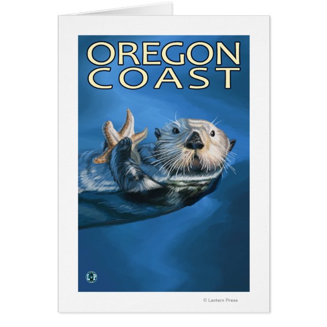 Oregon Kusten Sea Otter Hälsningskort (Framsidan)