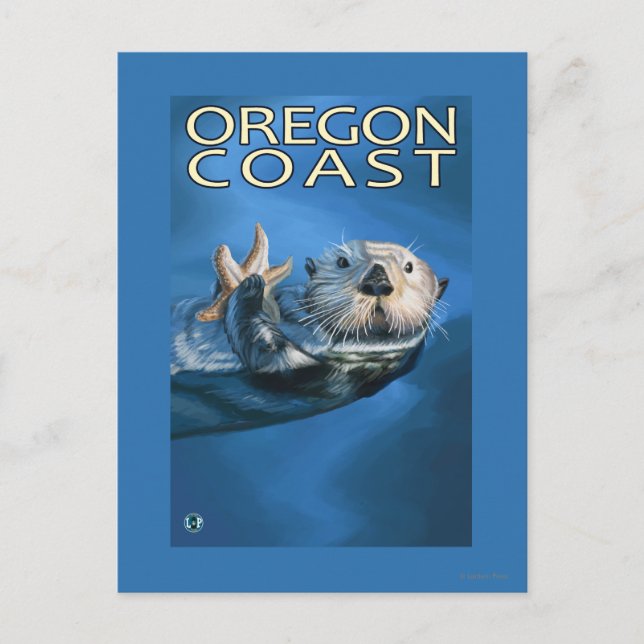 Oregon Kusten Sea Otter Vykort (Framsida)