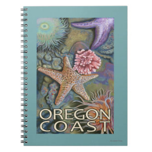Oregon Kusten Tidepool Anteckningsbok Med Spiral