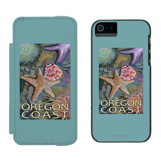 Oregon kusten Tidepool Incipio iPhone Wallet Skal (Sida vid Sida)