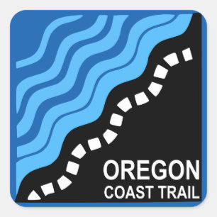 Oregon Kusten Trail Fyrkantigt Klistermärke