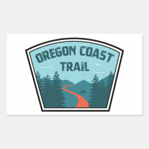 Oregon Kusten Trail Rektangulärt Klistermärke
