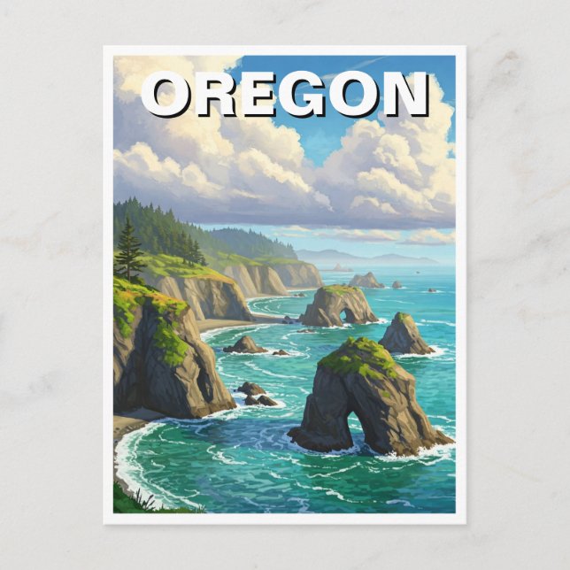 Oregon kusten Travel Vykort (Framsida)