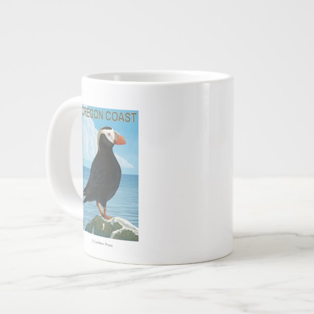 Oregon Kusten tuftad Puffin Jumbo Mugg (Framsida vänster)