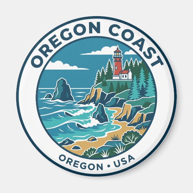 Oregon-kusten USA Magnet (Framsidan)