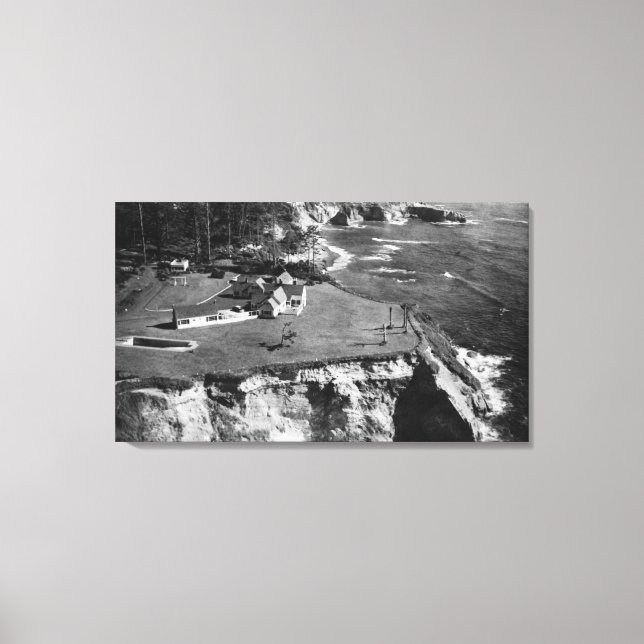 Oregon Kusten Väster Shore Manor Otter Sten Canvastryck (Framsida)