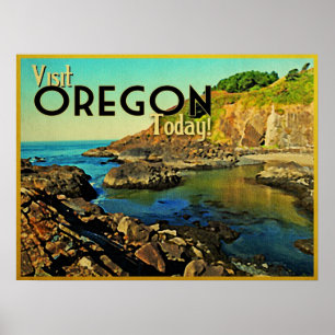 Oregon Kusten Vintage Poster