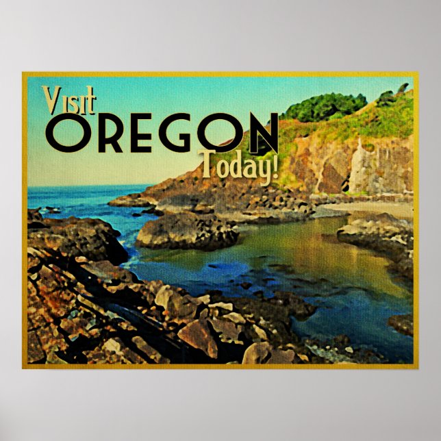 Oregon Kusten Vintage Poster (Framsidan)