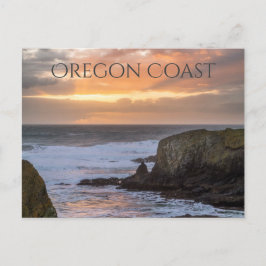 Oregon Kusten Yaquina Sunset Ocean Photo Souvenir Vykort