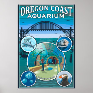 Oregon kustenakvarium poster