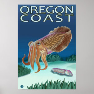 Oregon kustenbläckfisk poster