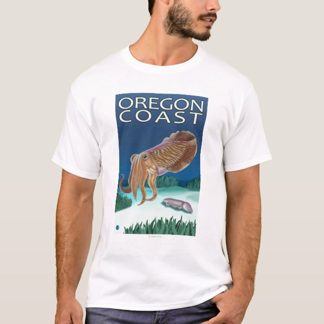 Oregon kustenbläckfisk t-shirt (Framsida)