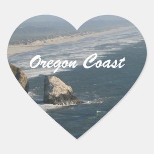 Oregon kustenstenar hjärtformat klistermärke