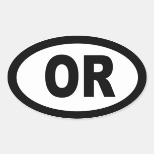 Oregon - lakan på 4 ovala klistermärken
