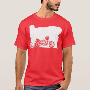 Oregon Motorcycle Shirt Kärlek Cruising Distress G T