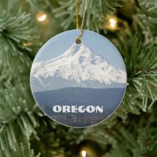 Oregon Mount Huva Mountain Helgdag Julgransprydnad Keramik