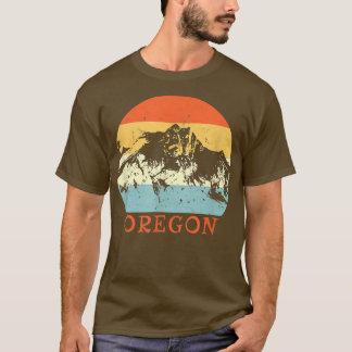 Oregon Mountain Älskare Vintage Retro Snö Sking T Shirt