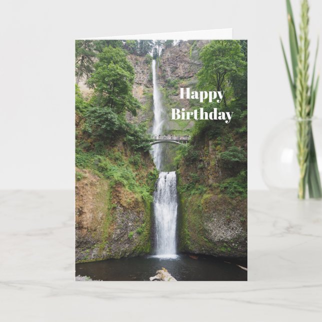 Oregon Multnomah Falls Photo Birthday Kort (Framsida)