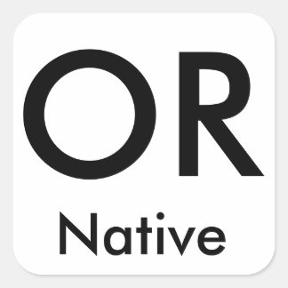 Oregon Native-klistermärken (svart/stor) Fyrkantigt Klistermärke