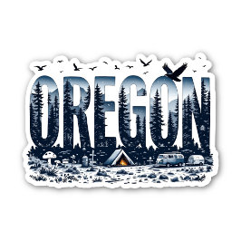 Oregon Nature Sticker | Oregon Camping Sticker Klistermärken