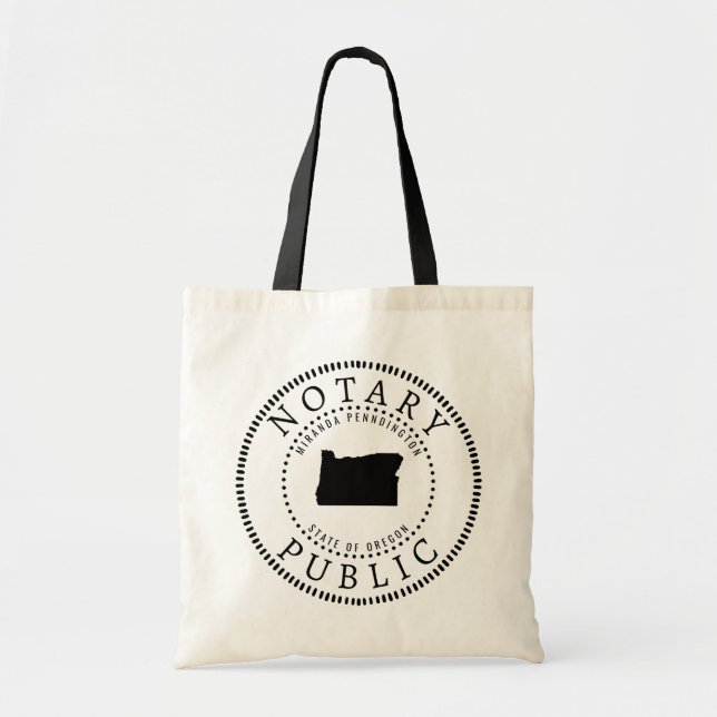 Oregon Notary Public Personlig Tygkasse (Framsidan)