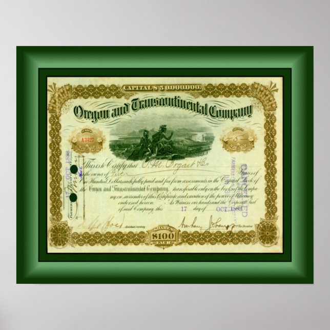Oregon och Transkontinental Company ~ Poster (Framsidan)