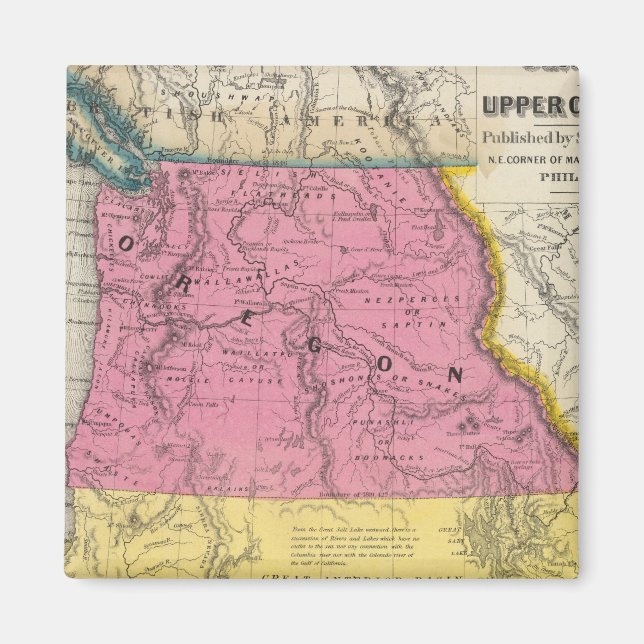 Oregon och Upper California Magnet (Framsidan)