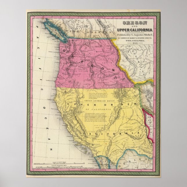 Oregon och Upper California Poster (Framsidan)