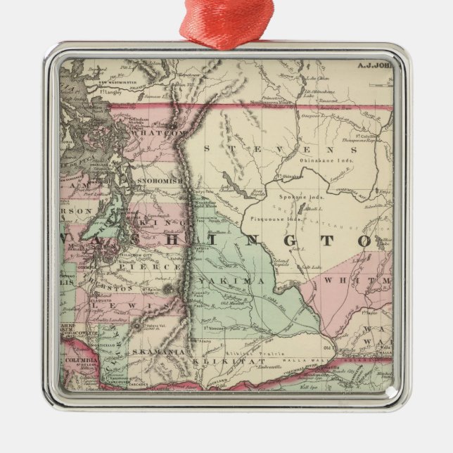Oregon och Washington Julgransprydnad Metall (Framsidan)