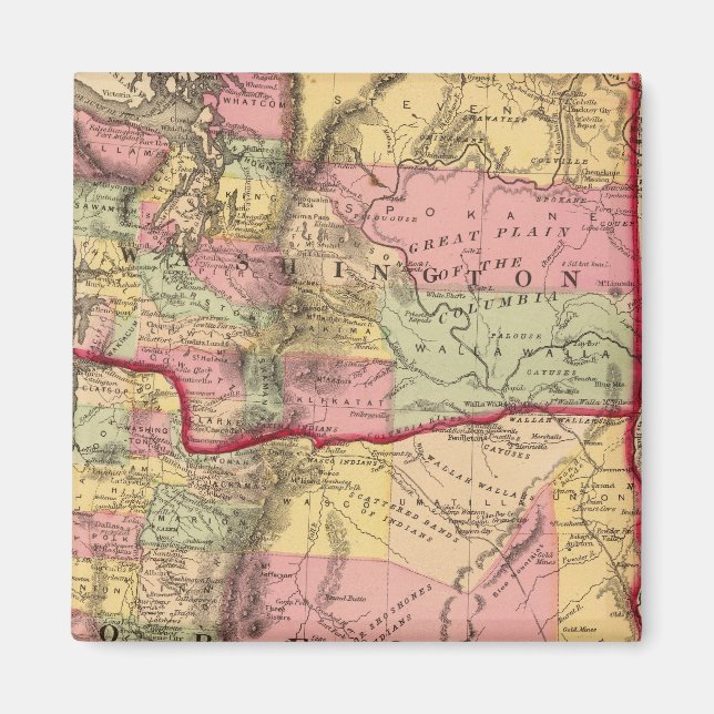 Oregon och Washington Magnet (Framsidan)