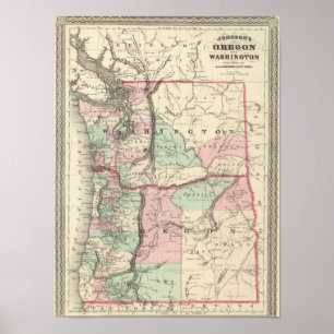 Oregon och Washington Poster