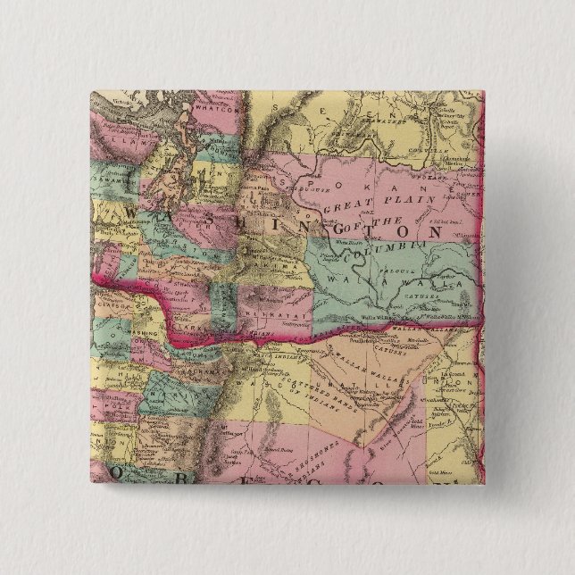 Oregon och Washington Territorium Knapp (Framsida)