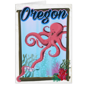 Oregon Octopus reseaffisch. Hälsningskort