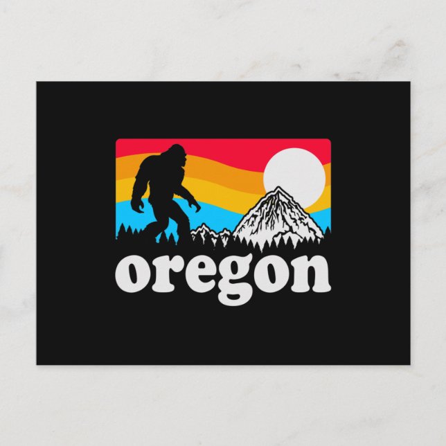 Oregon Pride Bigfoot Mountains Vintage Vykort (Framsida)