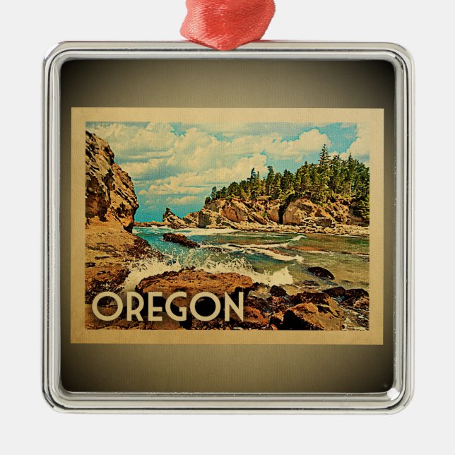Oregon prydnadvintage resor julgransprydnad metall (Framsidan)