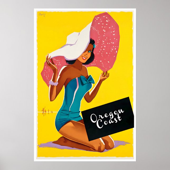 Oregon Resemålning Oregon Kust Konst Sommar Strand Poster (Framsidan)