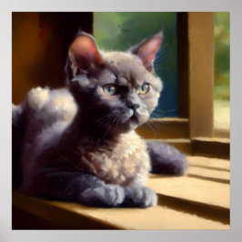 Oregon Rex Cat Poster