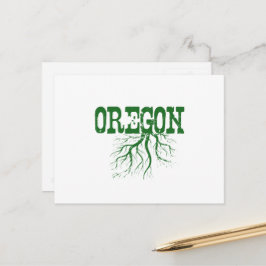 Oregon Rooted with Grönt Träd Roots Ord Art Vykort