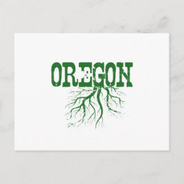 Oregon Rooted with Grönt Träd Roots Ord Art Vykort