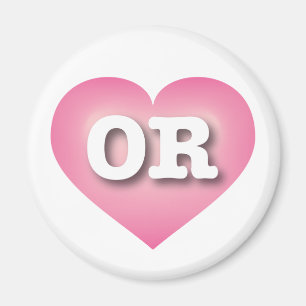 Oregon Rosa Fade Heart - I kärlek ELLER Magnet
