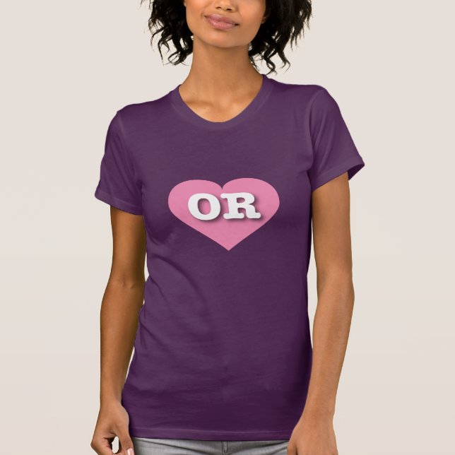 Oregon Rosa Heart - I kärlek ELLER T Shirt (Framsida)